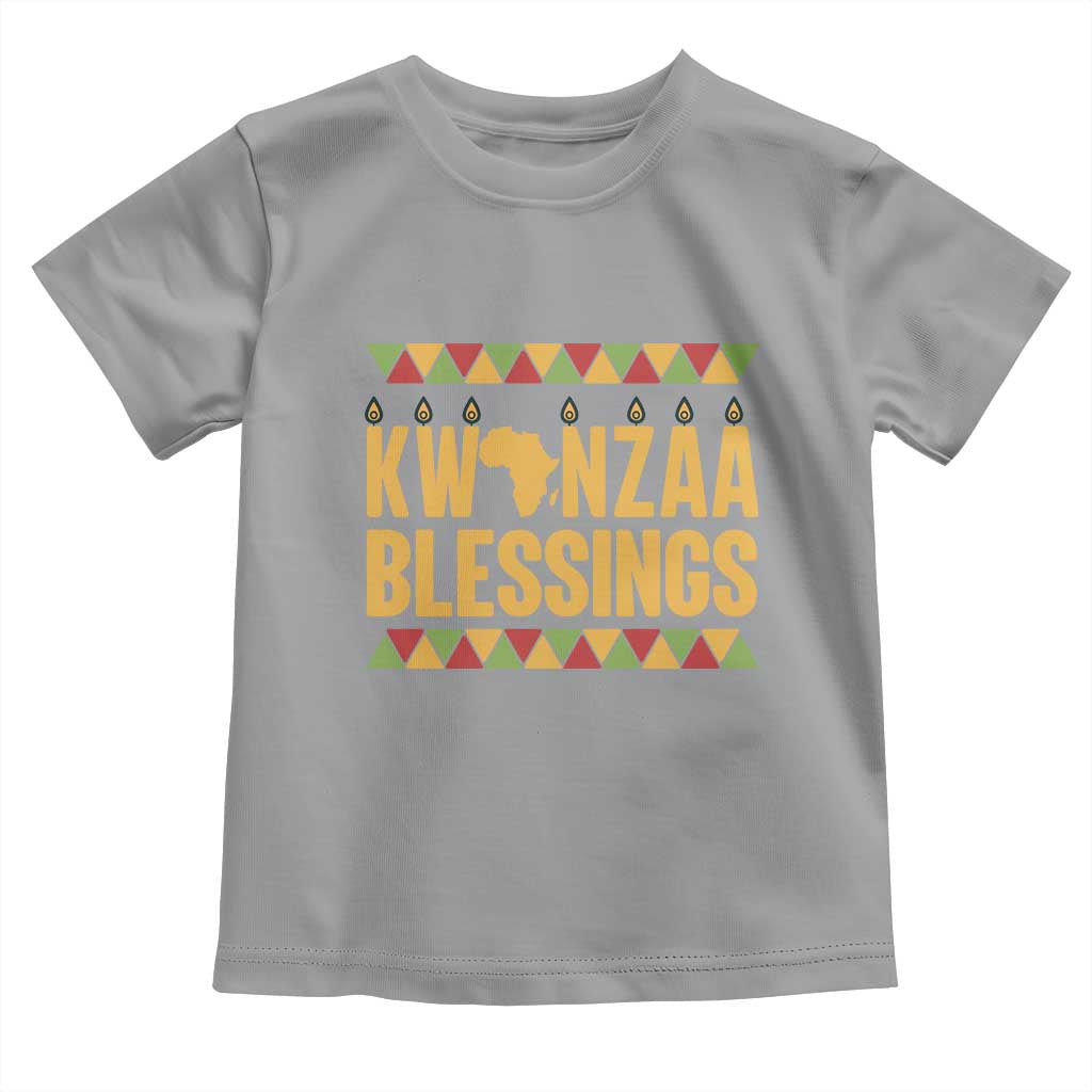 Kwanzaa Blessings Toddler T Shirt Kinara Light African Heritage Gift TS12 Sport Gray Print Your Wear