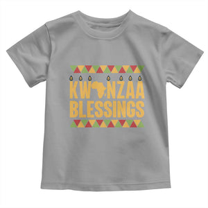 Kwanzaa Blessings Toddler T Shirt Kinara Light African Heritage Gift TS12 Sport Gray Print Your Wear