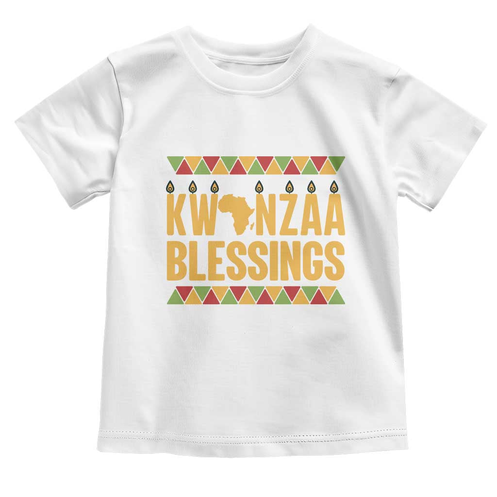 Kwanzaa Blessings Toddler T Shirt Kinara Light African Heritage Gift TS12 White Print Your Wear