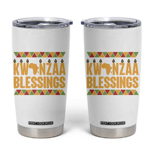 Kwanzaa Blessings Tumbler Cup Kinara Light African Heritage Gift TS12 White Print Your Wear
