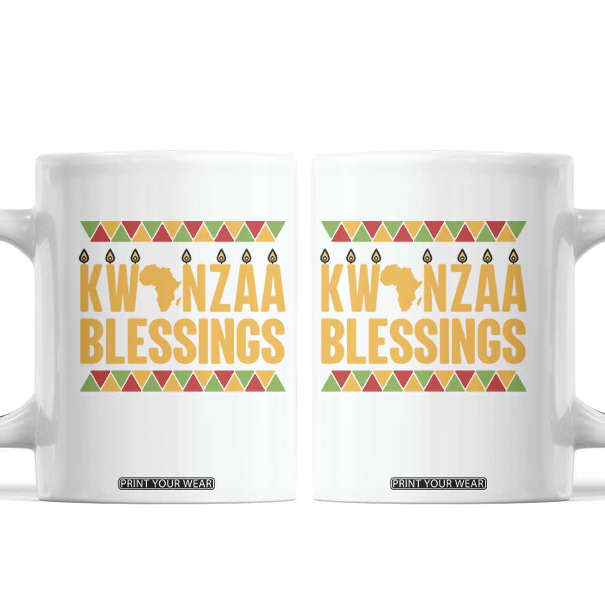 Kwanzaa Blessings Coffee Mug Kinara Light African Heritage Gift TS12 White Print Your Wear