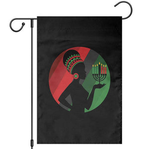 African Woman With Kinara Garden Flag Happy Kwanzaa Cultural Pride Gift TS12 Black Print Your Wear