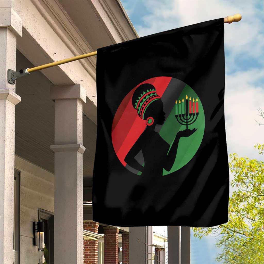 African Woman With Kinara Garden Flag Happy Kwanzaa Cultural Pride Gift TS12 Print Your Wear