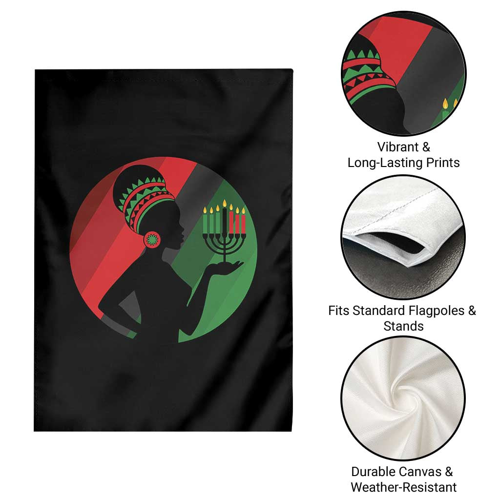 African Woman With Kinara Garden Flag Happy Kwanzaa Cultural Pride Gift TS12 Print Your Wear