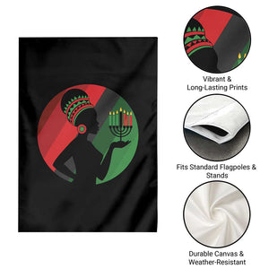 African Woman With Kinara Garden Flag Happy Kwanzaa Cultural Pride Gift TS12 Print Your Wear