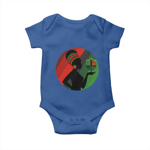 African Woman With Kinara Baby Onesie Happy Kwanzaa Cultural Pride Gift - Print Your Wear