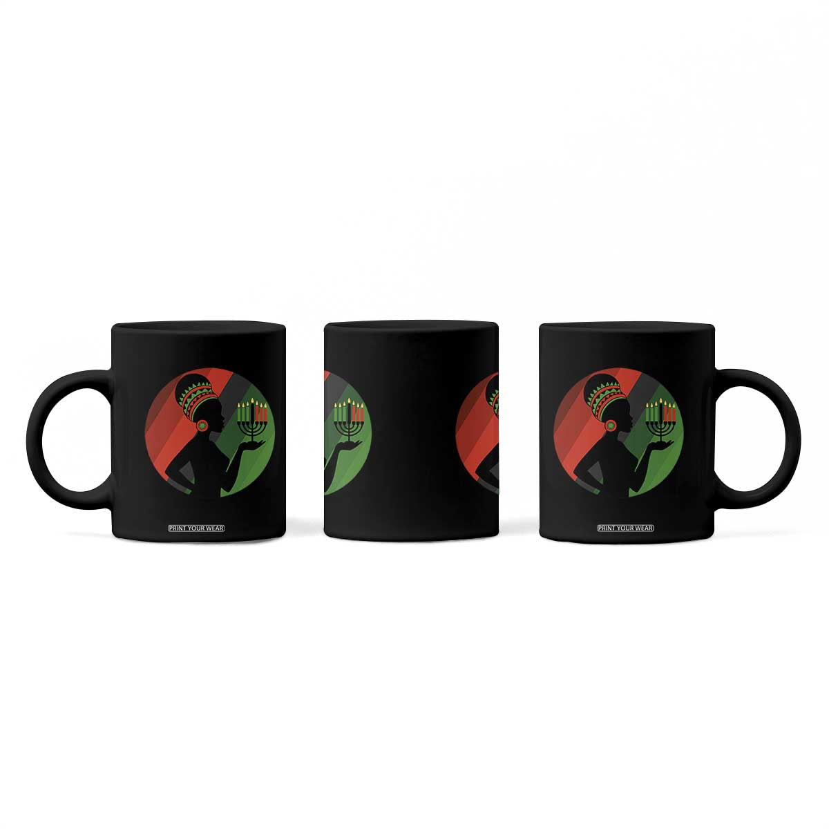 African Woman With Kinara Coffee Mug Happy Kwanzaa Cultural Pride Gift TS12 Print Your Wear