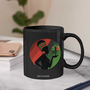 African Woman With Kinara Coffee Mug Happy Kwanzaa Cultural Pride Gift TS12 Print Your Wear