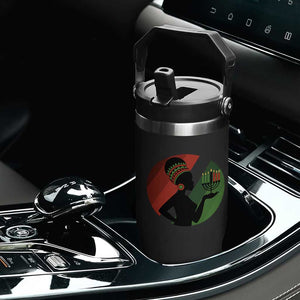 African Woman With Kinara Flip Straw Tumbler Happy Kwanzaa Cultural Pride Gift TS12 Print Your Wear