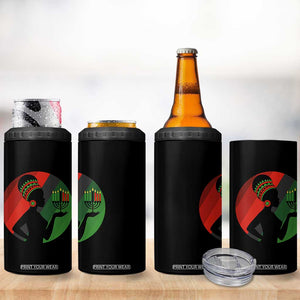African Woman With Kinara 4 in 1 Can Cooler Tumbler Happy Kwanzaa Cultural Pride Gift TS12 Print Your Wear
