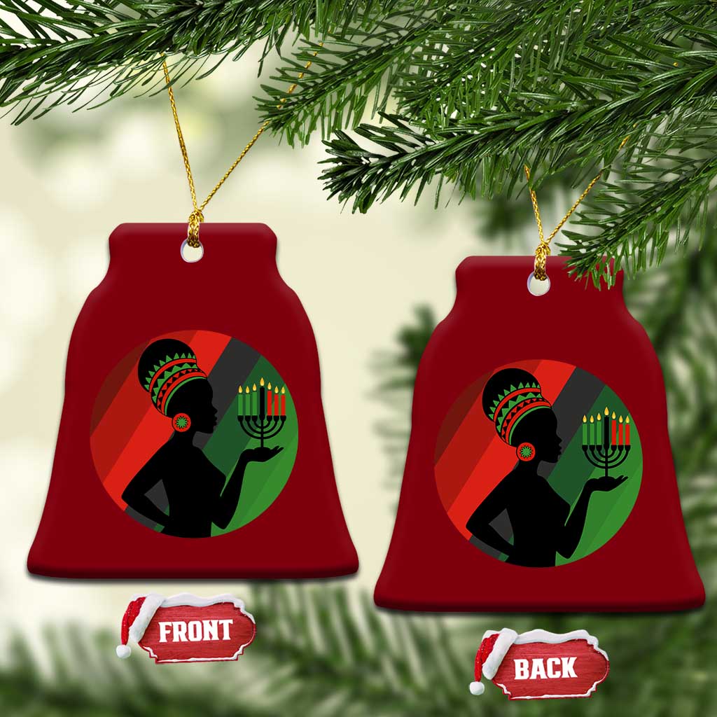 African Woman With Kinara Ceramic Ornament Happy Kwanzaa Cultural Pride Gift TS12 Print Your Wear