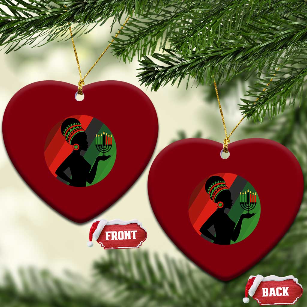 African Woman With Kinara Ceramic Ornament Happy Kwanzaa Cultural Pride Gift TS12 Print Your Wear