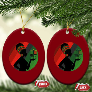 African Woman With Kinara Ceramic Ornament Happy Kwanzaa Cultural Pride Gift TS12 Print Your Wear