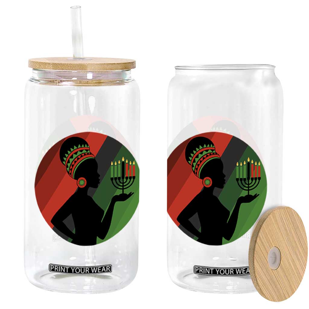 African Woman With Kinara Glass Can Happy Kwanzaa Cultural Pride Gift TS12 Print Your Wear