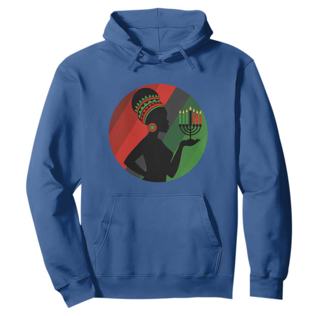 African Woman With Kinara Hoodie Happy Kwanzaa Cultural Pride Gift TS12 Royal Blue Print Your Wear