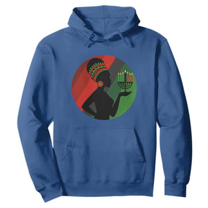 African Woman With Kinara Hoodie Happy Kwanzaa Cultural Pride Gift TS12 Royal Blue Print Your Wear