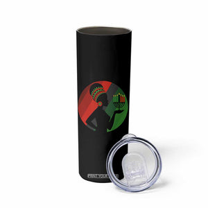 African Woman With Kinara Skinny Tumbler Happy Kwanzaa Cultural Pride Gift TS12 Print Your Wear