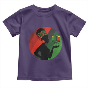 African Woman With Kinara Toddler T Shirt Happy Kwanzaa Cultural Pride Gift TS12 Purple Print Your Wear