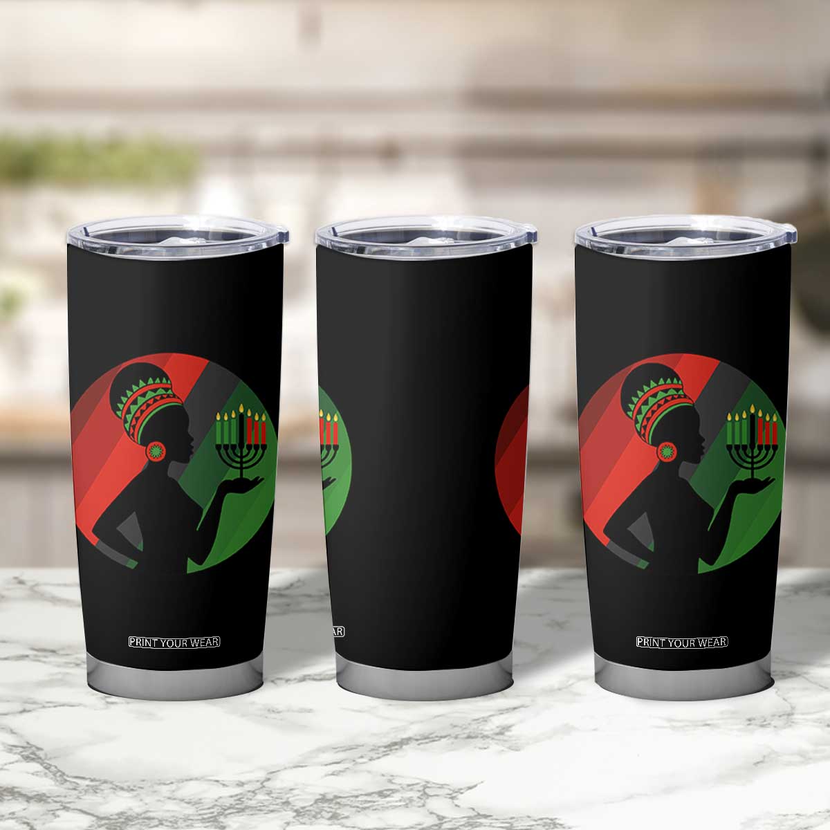 African Woman With Kinara Tumbler Cup Happy Kwanzaa Cultural Pride Gift TS12 Print Your Wear