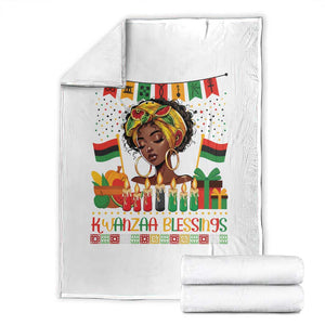 Kwanzaa Blessings African Woman Throw Blanket Umoja Seven Principles Family Gift TS12 White Print Your Wear