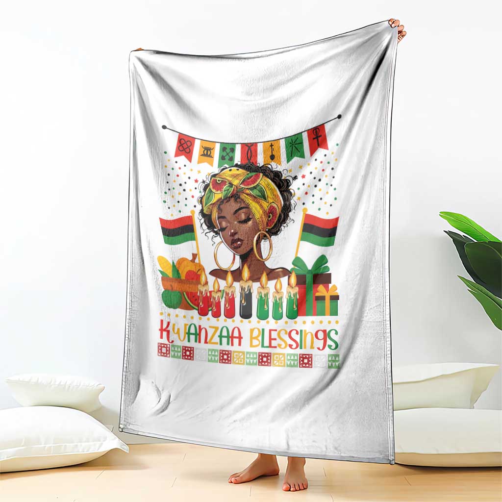 Kwanzaa Blessings African Woman Throw Blanket Umoja Seven Principles Family Gift TS12 Print Your Wear
