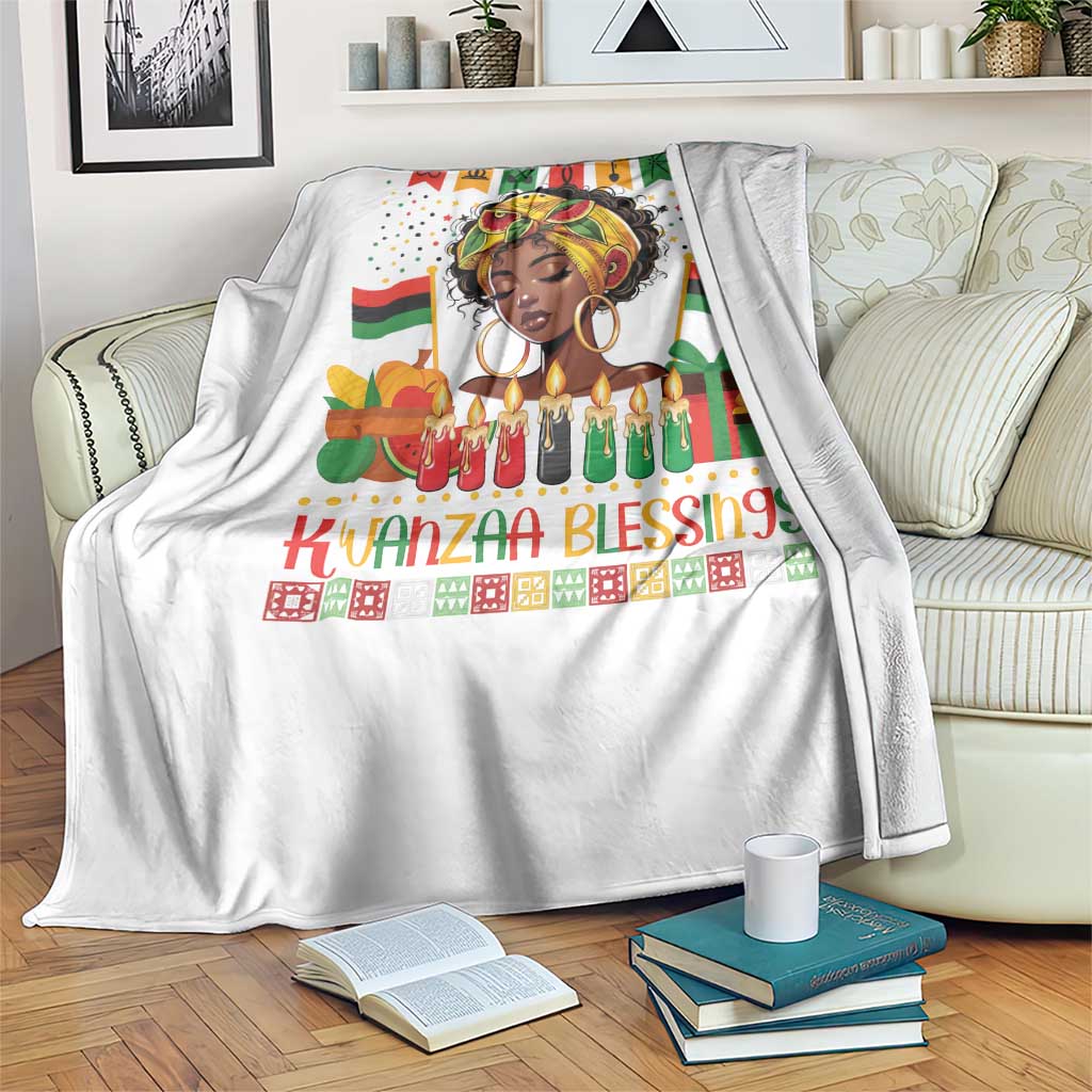 Kwanzaa Blessings African Woman Throw Blanket Umoja Seven Principles Family Gift TS12 Print Your Wear