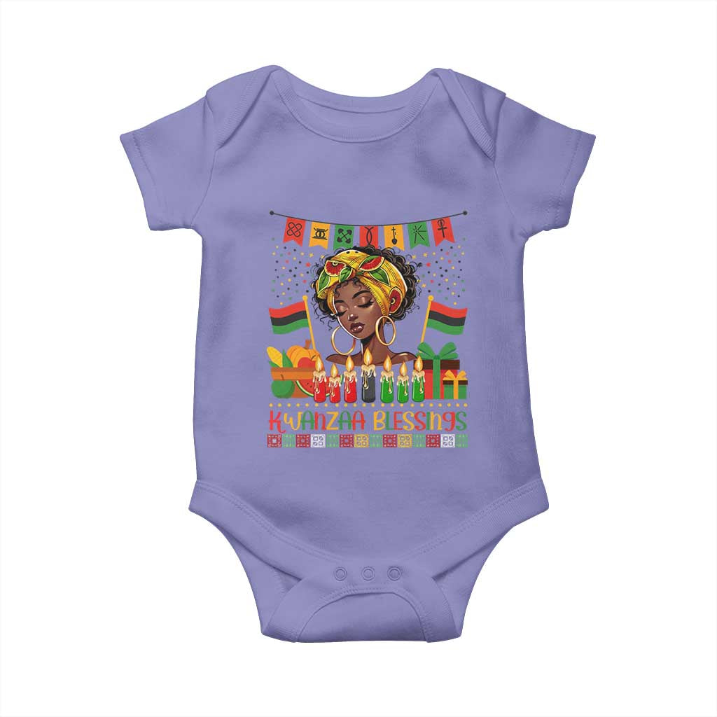 Kwanzaa Blessings African Woman Baby Onesie Umoja Seven Principles Family Gift TS12 Violet Print Your Wear
