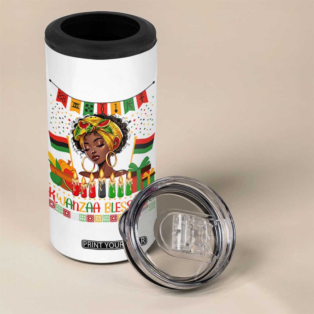Kwanzaa Blessings African Woman 4 in 1 Can Cooler Tumbler Umoja Seven Principles Family Gift TS12 Print Your Wear