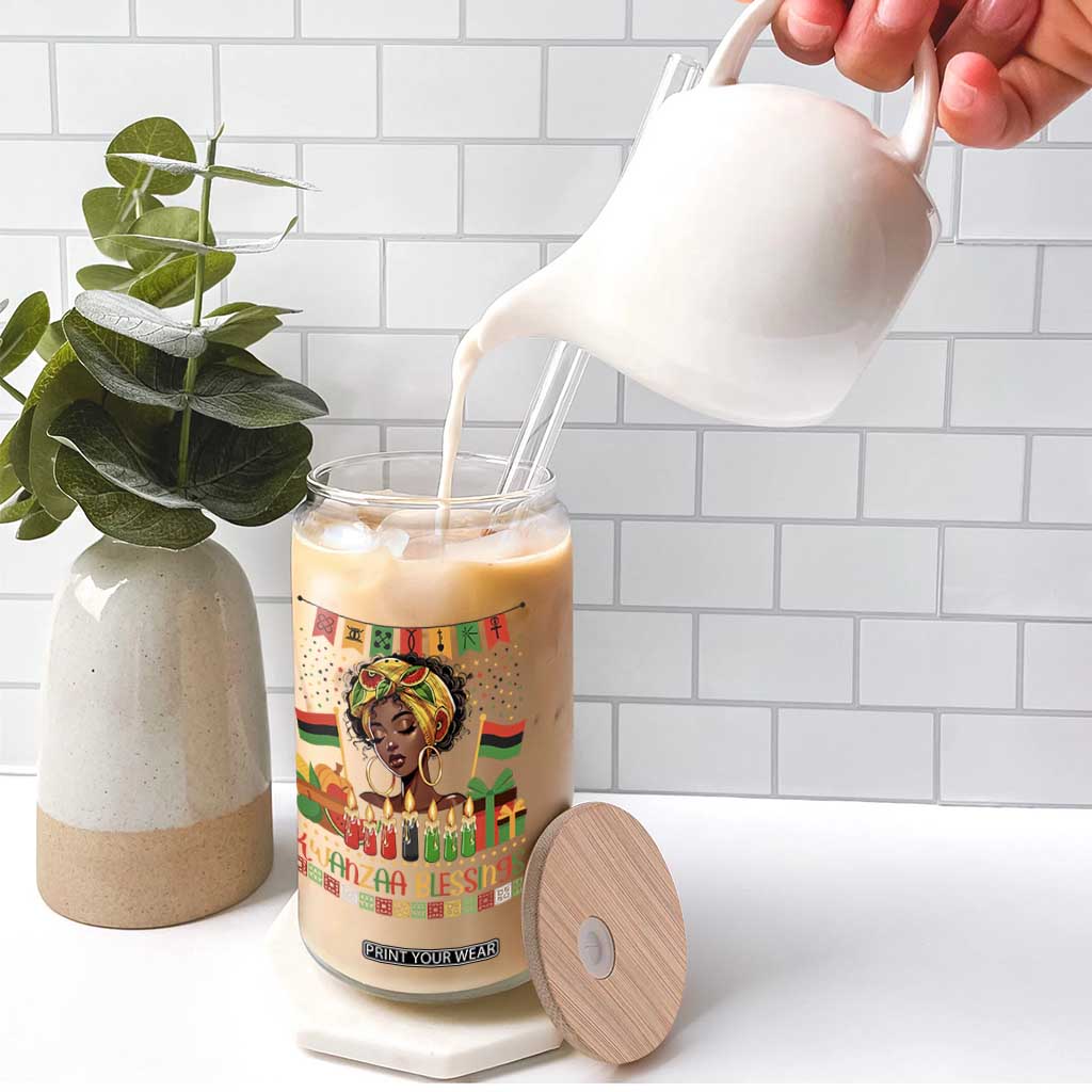 Kwanzaa Blessings African Woman Glass Can Umoja Seven Principles Family Gift TS12 Print Your Wear