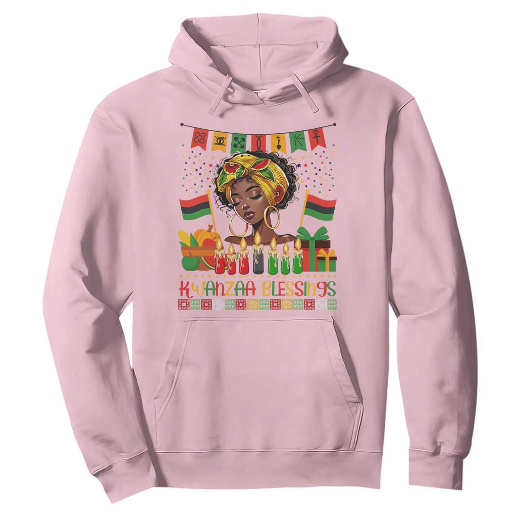 Kwanzaa Blessings African Woman Hoodie Umoja Seven Principles Family Gift TS12 Light Pink Print Your Wear