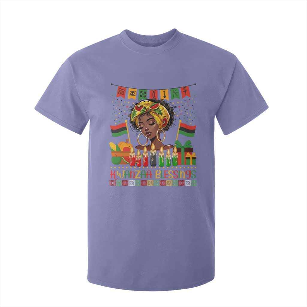 Kwanzaa Blessings African Woman T Shirt For Kid Umoja Seven Principles Family Gift TS12 Violet Print Your Wear