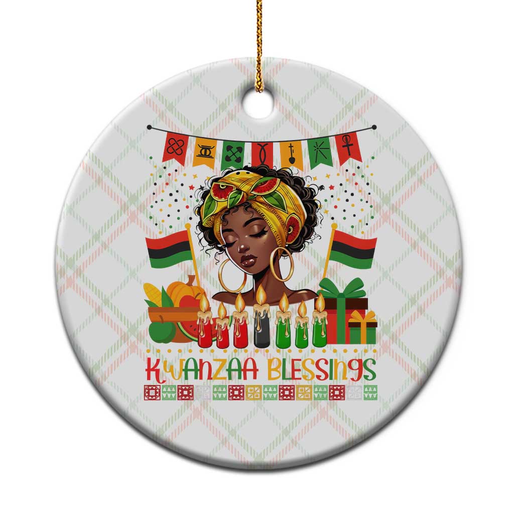 Kwanzaa Blessings African Woman Ceramic Ornament Umoja Seven Principles Family Gift TS12 1pc Christmas Plaid Print Your Wear