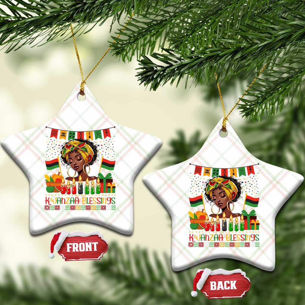 Kwanzaa Blessings African Woman Ceramic Ornament Umoja Seven Principles Family Gift TS12 Print Your Wear