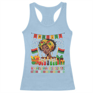 Kwanzaa Blessings African Woman Racerback Tank Top Umoja Seven Principles Family Gift TS12 Light Blue Print Your Wear