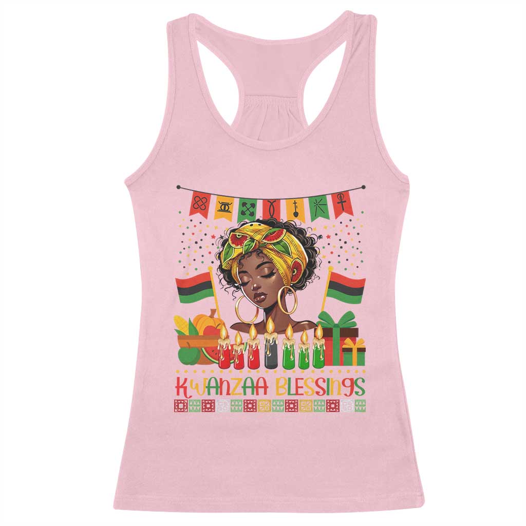 Kwanzaa Blessings African Woman Racerback Tank Top Umoja Seven Principles Family Gift TS12 Light Pink Print Your Wear