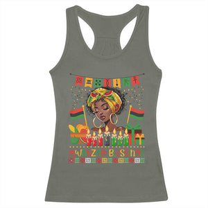 Kwanzaa Blessings African Woman Racerback Tank Top Umoja Seven Principles Family Gift TS12 Military Green Print Your Wear