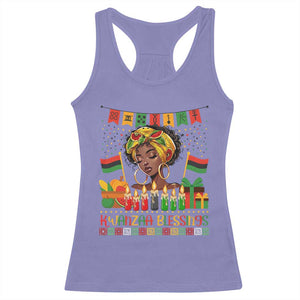 Kwanzaa Blessings African Woman Racerback Tank Top Umoja Seven Principles Family Gift TS12 Violet Print Your Wear