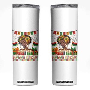Kwanzaa Blessings African Woman Skinny Tumbler Umoja Seven Principles Family Gift TS12 White Print Your Wear