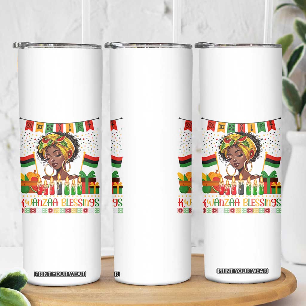 Kwanzaa Blessings African Woman Skinny Tumbler Umoja Seven Principles Family Gift TS12 Print Your Wear