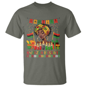 Kwanzaa Blessings African Woman T Shirt Umoja Seven Principles Family Gift TS12 Military Green Print Your Wear