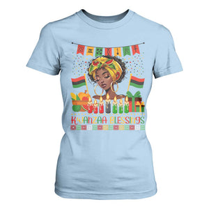 Kwanzaa Blessings African Woman T Shirt For Women Umoja Seven Principles Family Gift TS12 Light Blue Print Your Wear