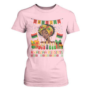 Kwanzaa Blessings African Woman T Shirt For Women Umoja Seven Principles Family Gift TS12 Light Pink Print Your Wear