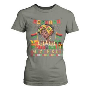 Kwanzaa Blessings African Woman T Shirt For Women Umoja Seven Principles Family Gift TS12 Military Green Print Your Wear