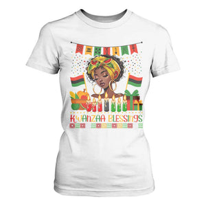 Kwanzaa Blessings African Woman T Shirt For Women Umoja Seven Principles Family Gift TS12 White Print Your Wear
