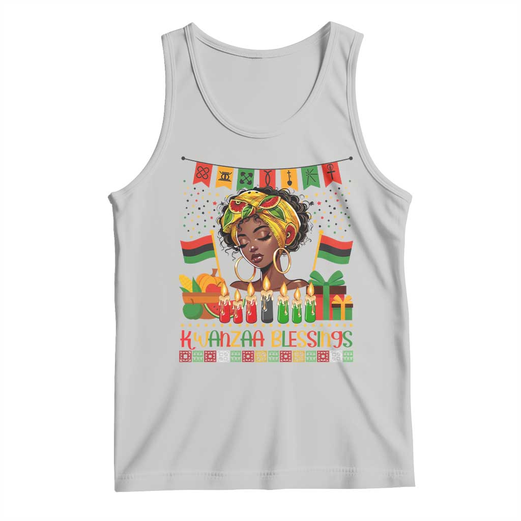 Kwanzaa Blessings African Woman Tank Top Umoja Seven Principles Family Gift TS12 Ash Print Your Wear