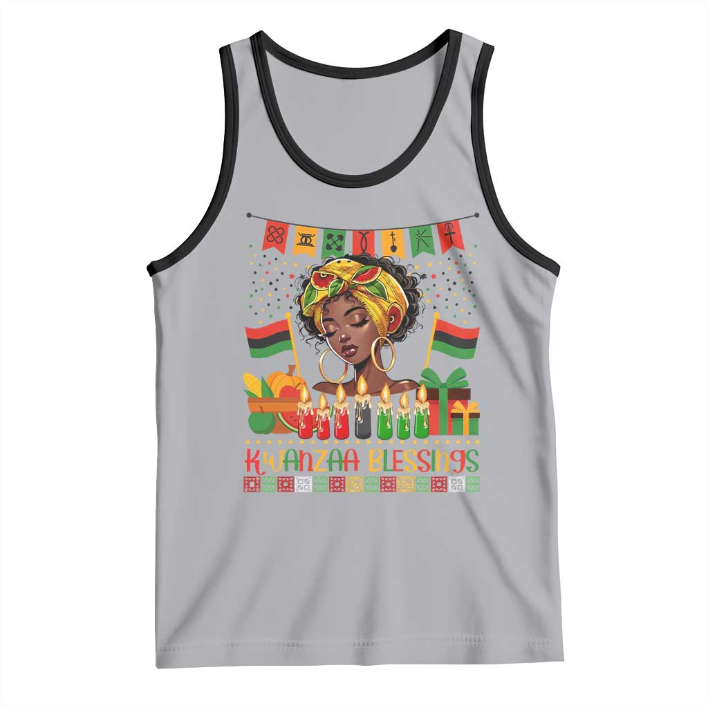 Kwanzaa Blessings African Woman Tank Top Umoja Seven Principles Family Gift TS12 Athletic Heather Black Print Your Wear