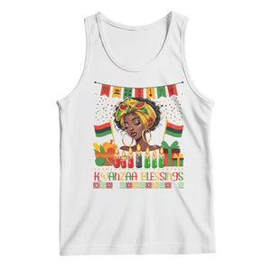 Kwanzaa Blessings African Woman Tank Top Umoja Seven Principles Family Gift TS12 White Print Your Wear