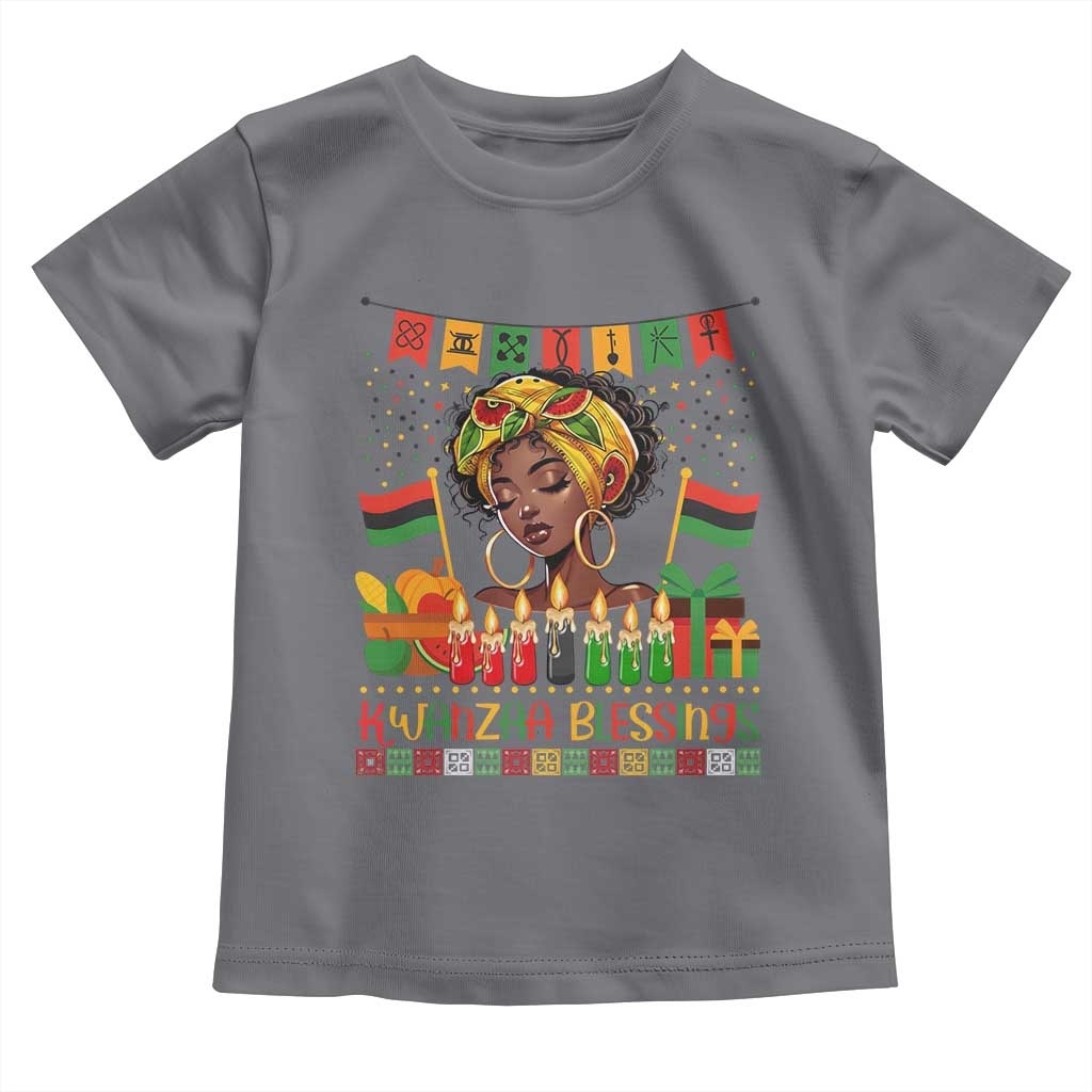 Kwanzaa Blessings African Woman Toddler T Shirt Umoja Seven Principles Family Gift TS12 Charcoal Print Your Wear