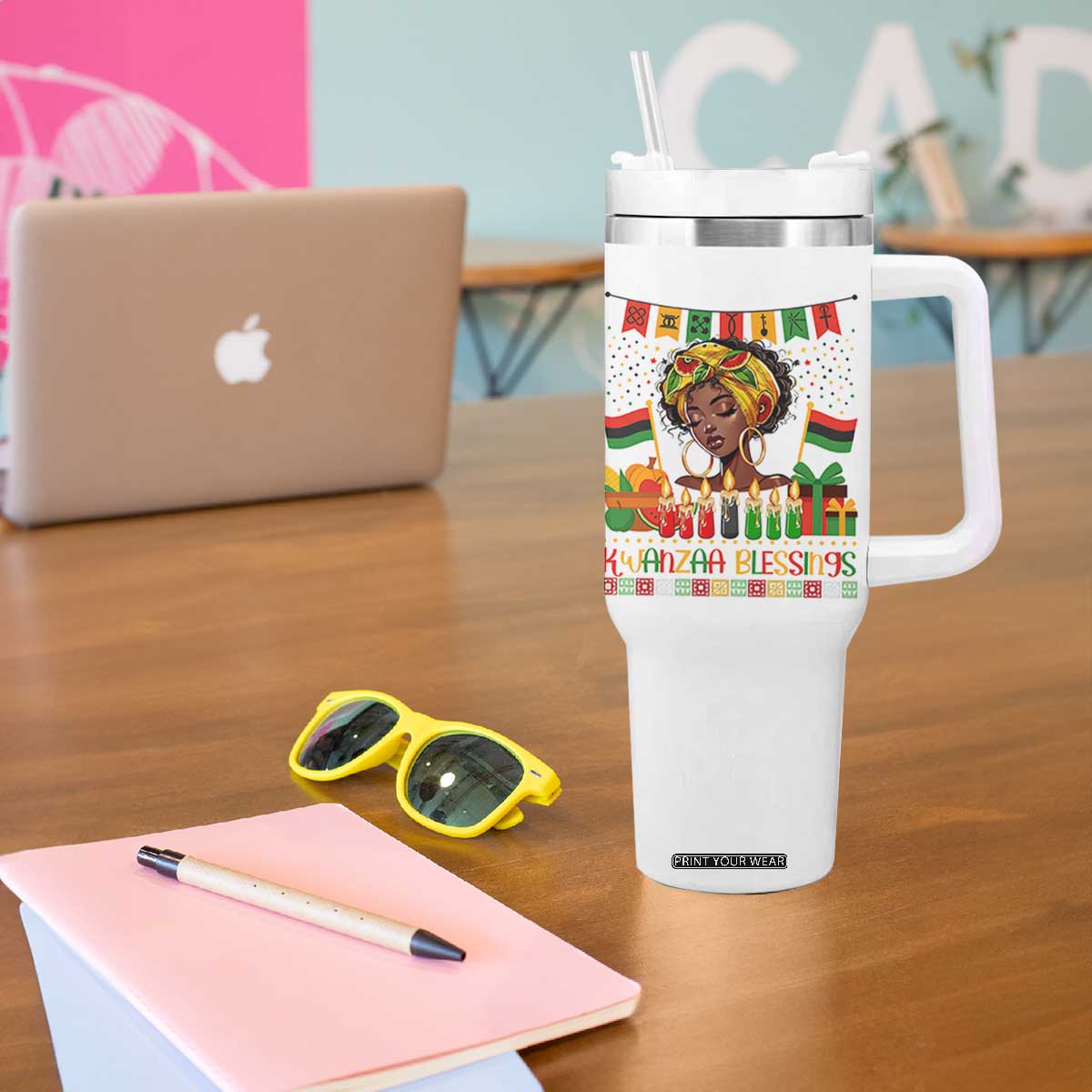 Kwanzaa Blessings African Woman Tumbler With Handle Umoja Seven Principles Family Gift TS12 Print Your Wear