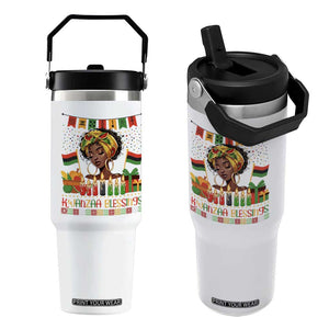 Kwanzaa Blessings African Woman Flip Straw Tumbler Umoja Seven Principles Family Gift TS12 One Size: 30 oz White Print Your Wear
